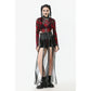 Dark in Love Gothic Sheer Mesh Maxi Skirt with PU Waist Corset - Size UK 8 Left Only!