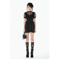 Dark in Love Dark Lace-Framed Silhouette Dress