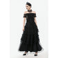 Dark in Love Ophelia Lace Off-Shoulder Gothic Top in Black