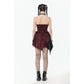 Dark in Love Red Tartan Corset Punk Dress with Handkerchief Skirt