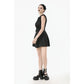 Dark In Love Gwendolyn Lace Panel Goth Mini Dress in Black