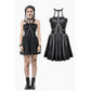 Dark in Love Harness Chain Faux Leather Mini Dress