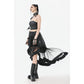 Dark in Love Belladonna Mesh Buckled Goth Skirt in Black