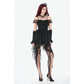 Dark in Love Morgana Gothic Off-Shoulder Lace Hem Dress