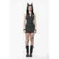 Dark In Love Salem Striped Cat Ear Hoodie Dress - Size UK 22 Left Only!