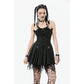 Dark in Love Mortalis Lace-Up Goth Dress in Black