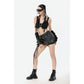Dark in Love Evangeline Buckled Utility Crop Top in Black