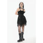 Dark in Love Mortalis Lace-Up Goth Dress in Black