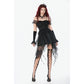 Dark in Love Morgana Gothic Off-Shoulder Lace Hem Dress