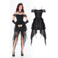 Dark in Love Morgana Gothic Off-Shoulder Lace Hem Dress