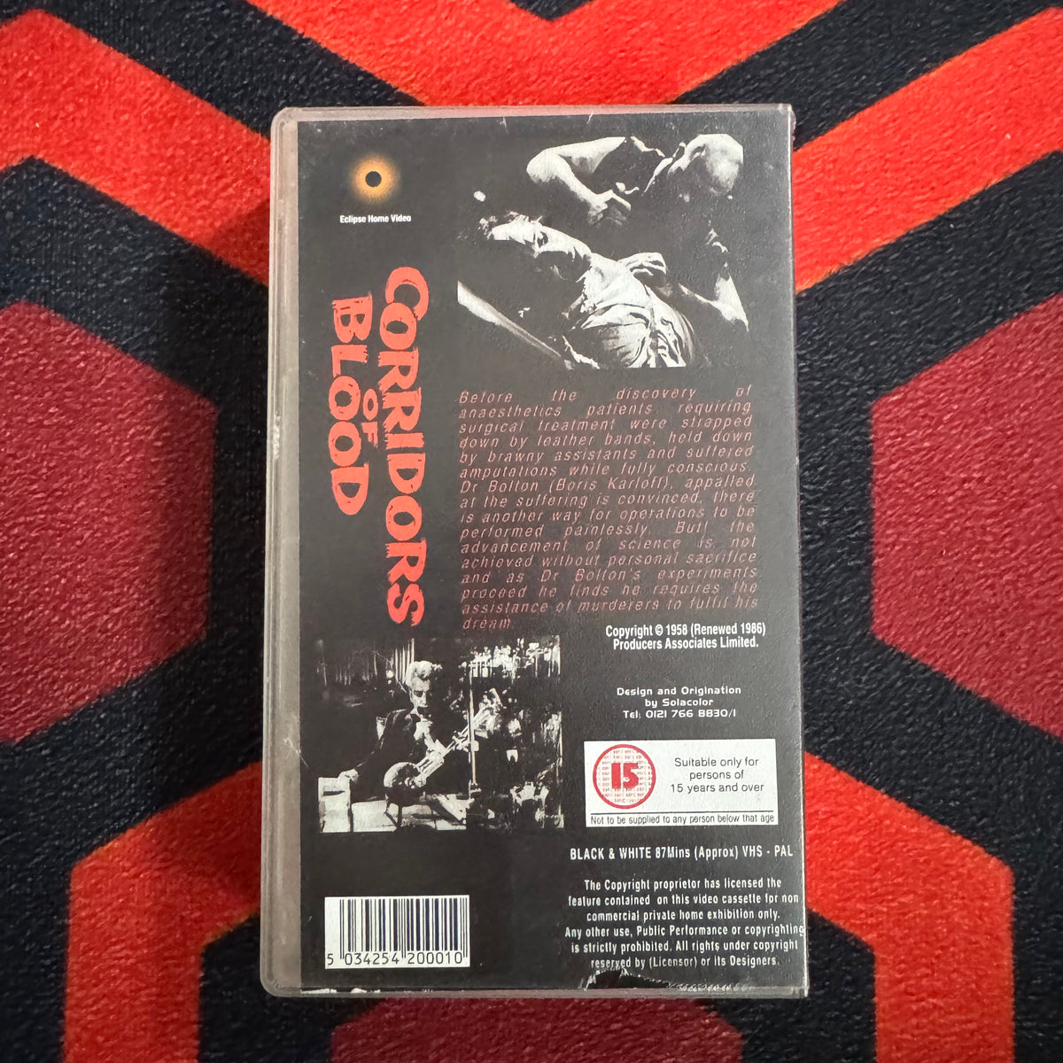 Corridors of Blood VHS Video (1958) ECLI1001