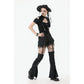 Dark in Love Lace-Up Layered Goth Convertible Flare Trousers or Shorts - Size UK 16 Left Only!
