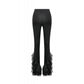 Dark in Love Goth Flare Leggings with Lace Frills