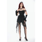 Dark in Love Morgana Gothic Off-Shoulder Lace Hem Dress
