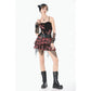 Dark in Love Linnea Plaid Mesh Layered Skirt
