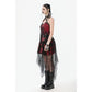 Dark in Love Bellatrix Red & Black Mesh Asymmetrical Dress