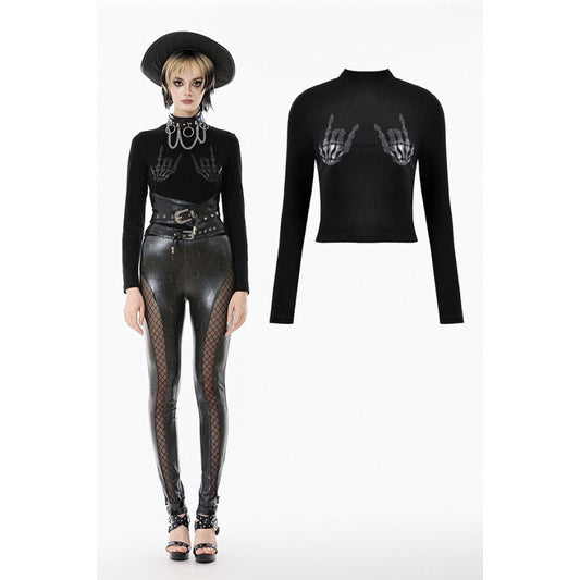 Dark in Love Lilith Skeleton Hands Long Sleeve Top
