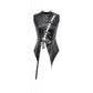 Dark in Love Punk Distressed Leather Lace-Up Top