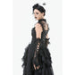 Dark in Love Seraphina Ruched Lace Goth Blouse in Black