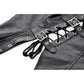 Dark in Love Punk Distressed Leather Lace-Up Top