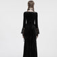 Punk Rave Isolde Velvet Lace Sleeve Dress In Black