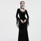 Punk Rave Isolde Velvet Lace Sleeve Dress In Black