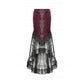 Dark in Love Crimson Queen Lace High-Low Goth Skirt in Burgundy & Black