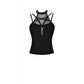 Dark in Love Enyo Mesh Strap Goth Halter Top in Black