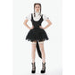 Dark in Love Court-Style Black & White Lace Blouse