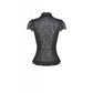 Black Floral Lace High-Neck Gothic Shoulder-Mantle Corset Top