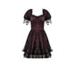 Dark in Love Burgundy & Black Lace Princess Dress with Stars Lace
