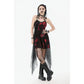 Dark in Love Bellatrix Red & Black Mesh Asymmetrical Dress
