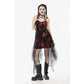 Dark in Love Bellatrix Red & Black Mesh Asymmetrical Dress