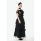 Dark in Love Ophelia Lace Off-Shoulder Gothic Top in Black
