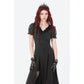 Dark In Love Dalaria High Waist Gothic Long Skirt - Lace Inset Panel