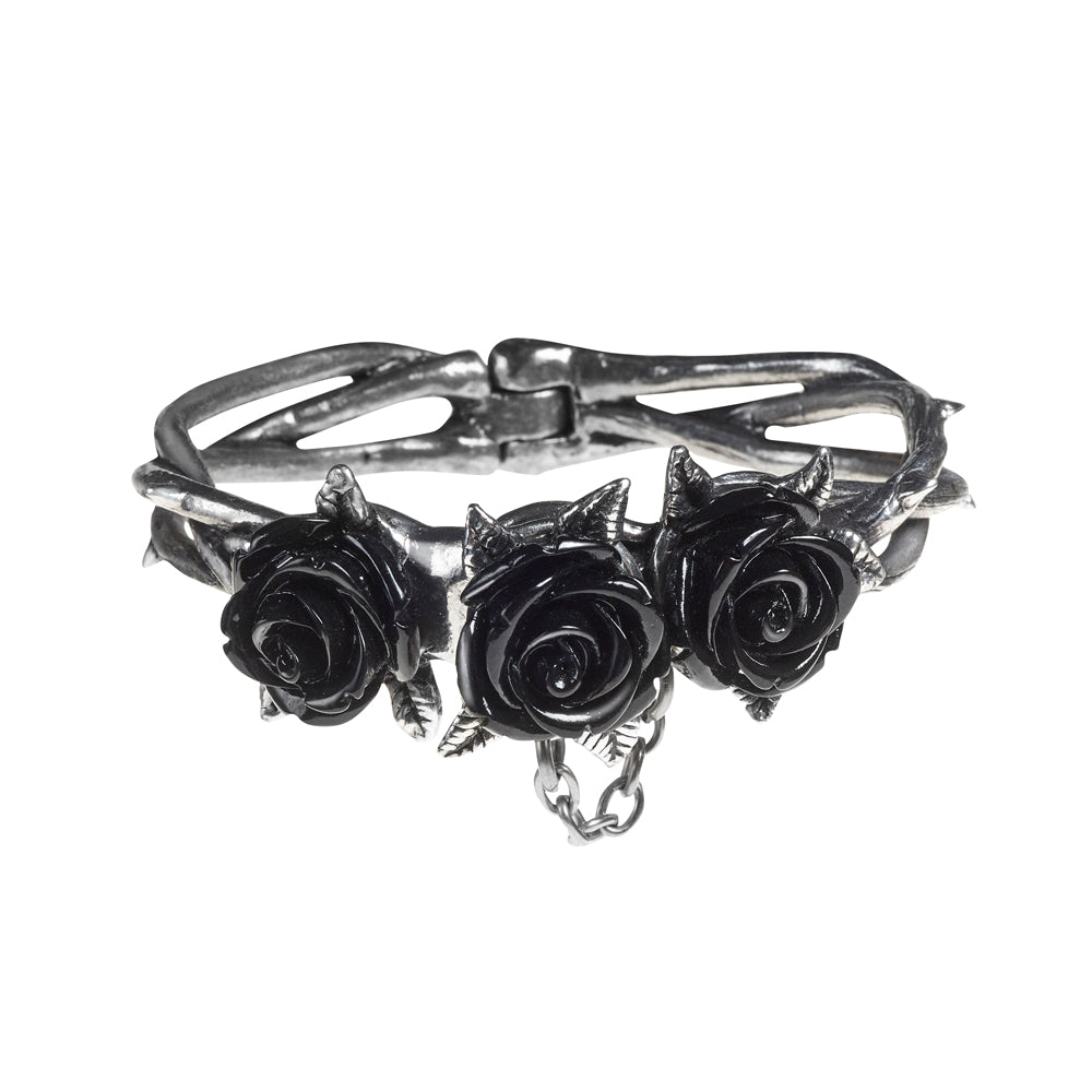 Alchemy Gothic Wild Black Rose Bracelet/Bangle (A125)
