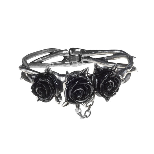 Alchemy Gothic Wild Black Rose Bracelet/Bangle (A125)