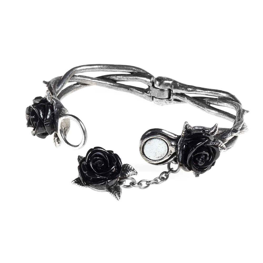 Alchemy Gothic Wild Black Rose Bracelet/Bangle (A125)