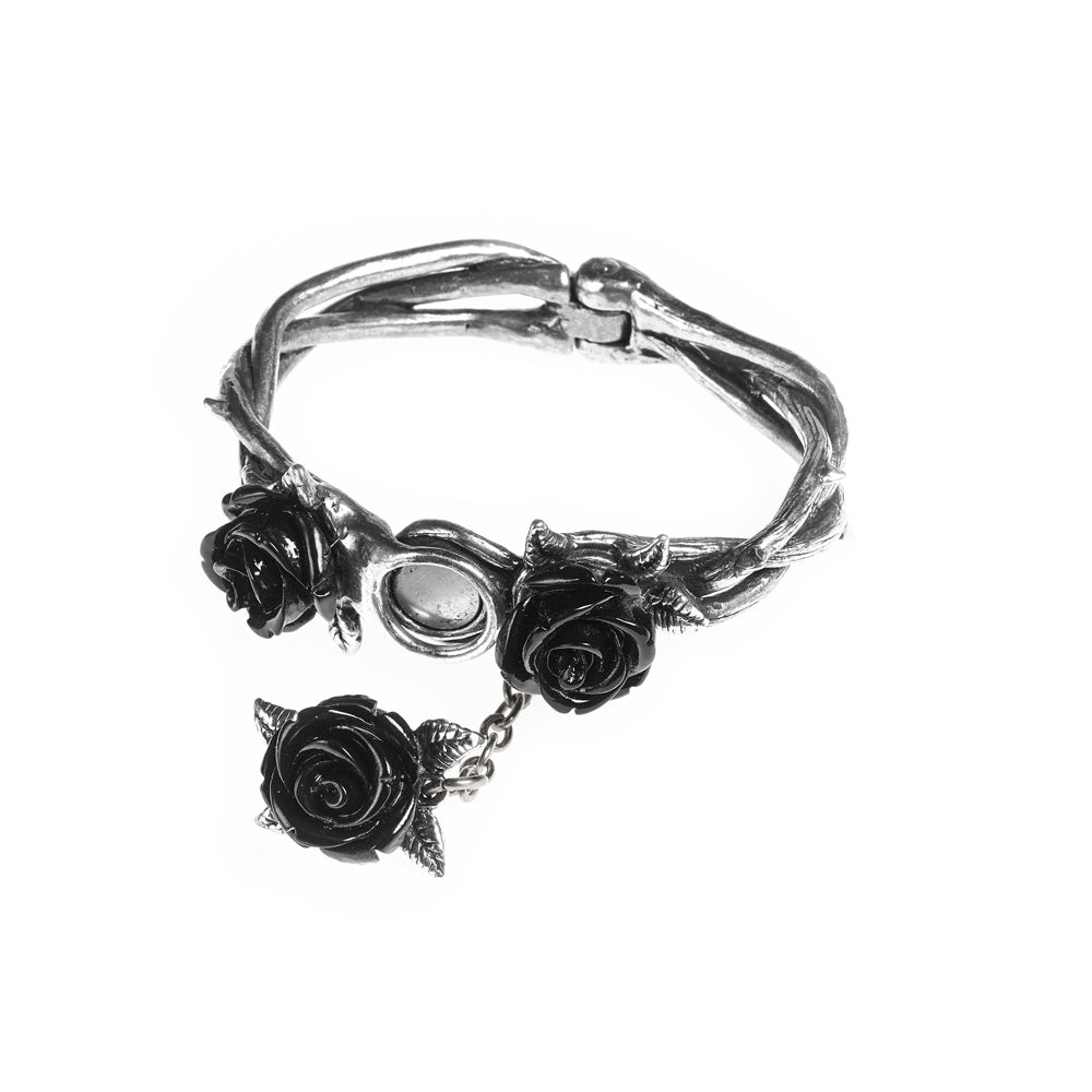 Alchemy Gothic Wild Black Rose Bracelet/Bangle (A125)