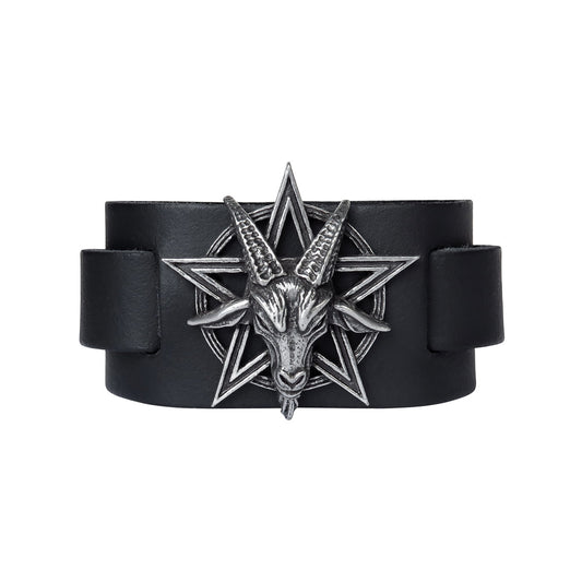 Alchemy Gothic Baphomet Leather Wriststrap/Bracelet (A138)