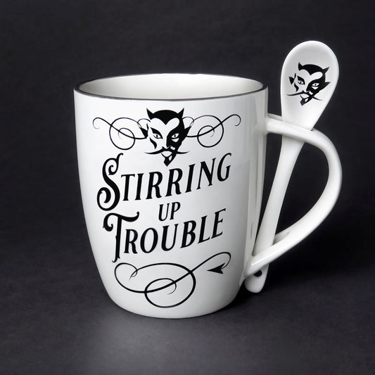 Alchemy Gothic Stirring up Trouble, Mug & Spoon Set (ALMUG17)