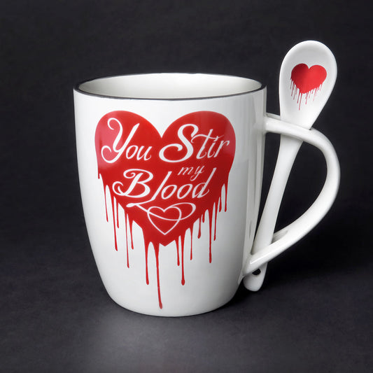 Alchemy Gothic You Stir My Blood, Mug & Spoon Set (ALMUG18)