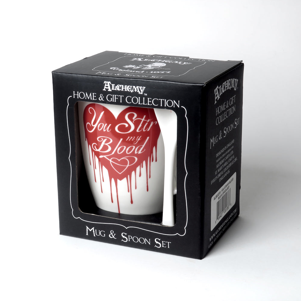 Alchemy Gothic You Stir My Blood, Mug & Spoon Set (ALMUG18)