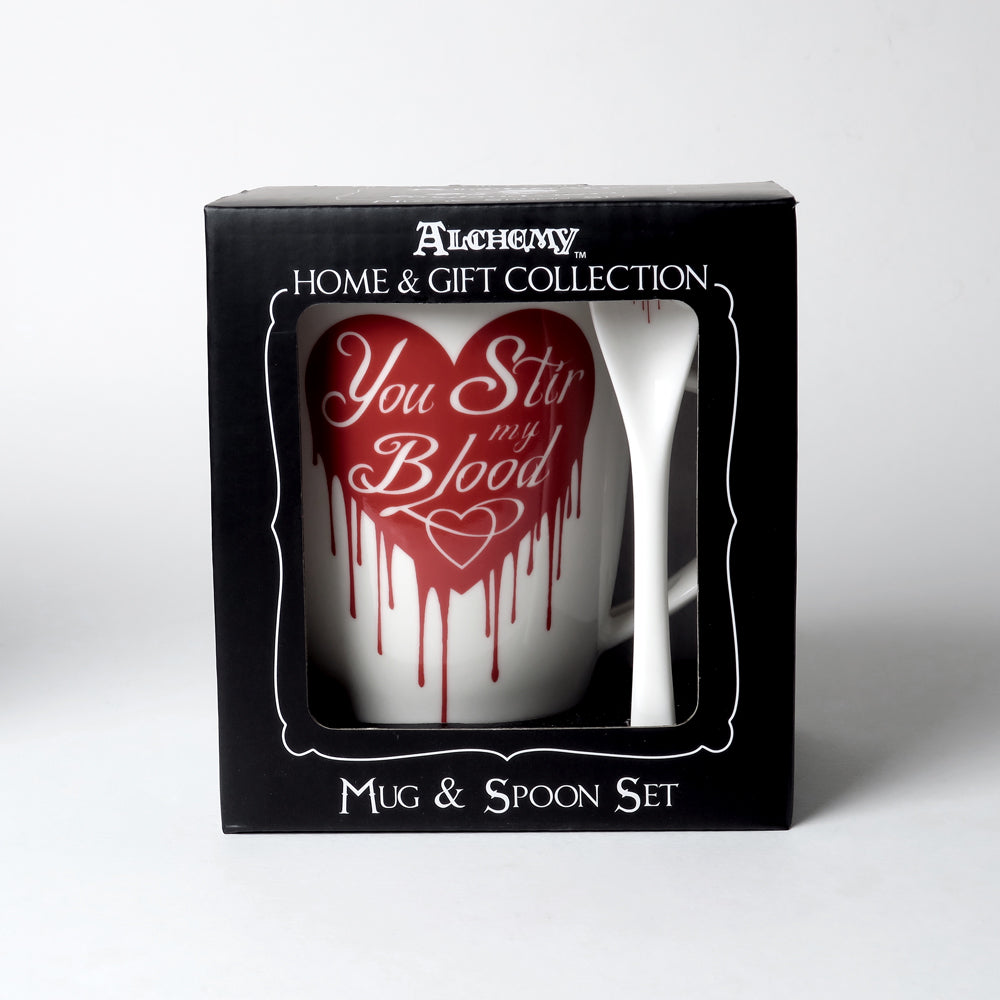 Alchemy Gothic You Stir My Blood, Mug & Spoon Set (ALMUG18)