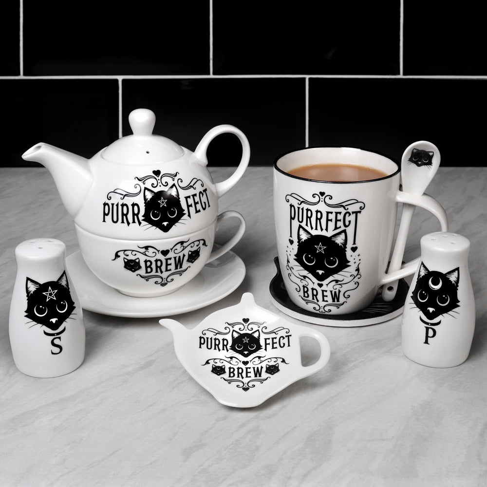 Alchemy Gothic Purrfect Brew, Mug & Spoon Set (ALMUG20)