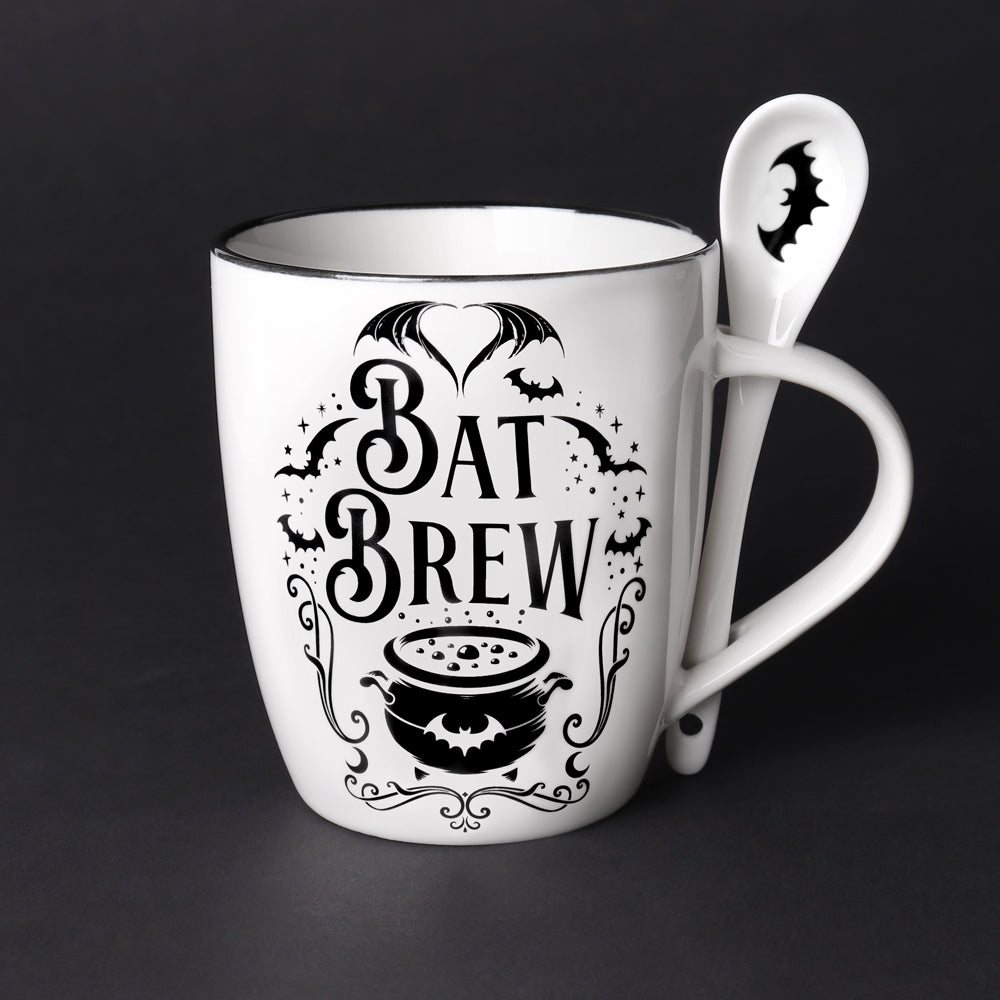 Alchemy Gothic Bat Brew, Mug & Spoon Set (ALMUG21)