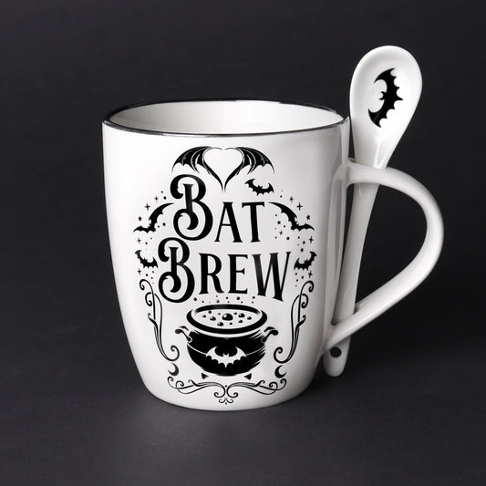 Alchemy Gothic Bat Brew, Mug & Spoon Set (ALMUG21)