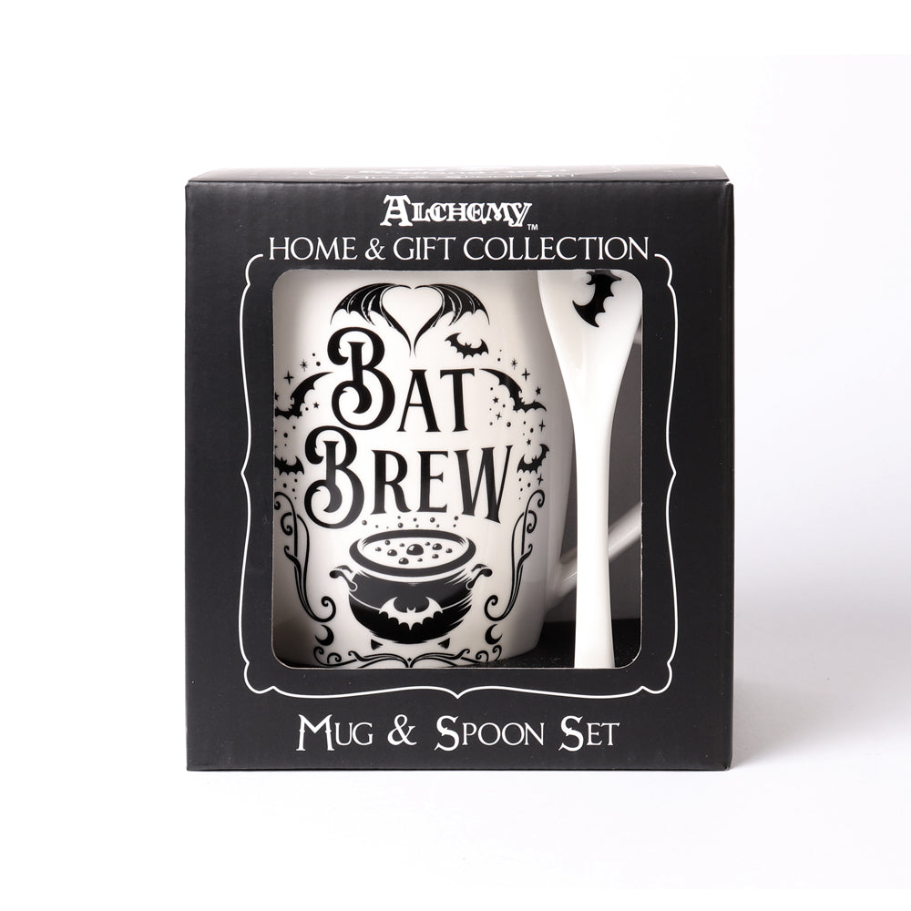 Alchemy Gothic Bat Brew, Mug & Spoon Set (ALMUG21)
