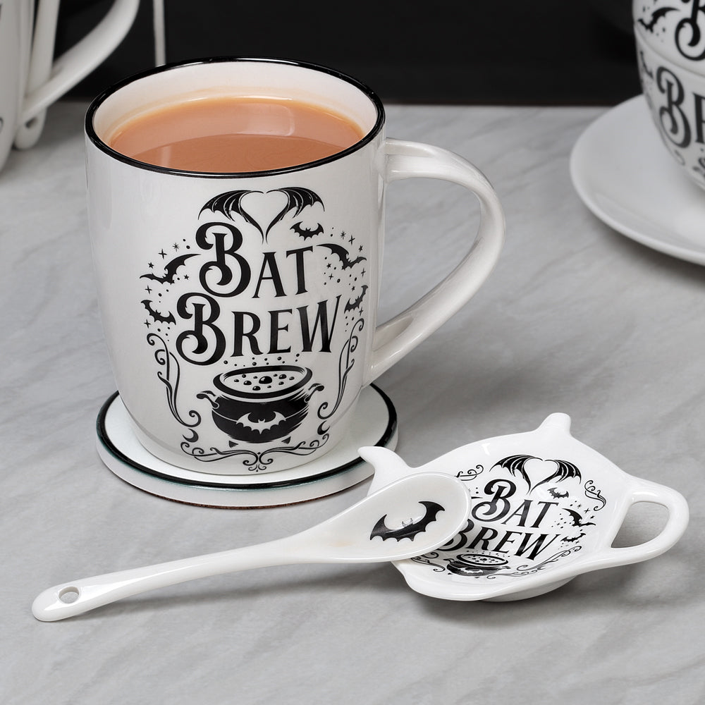 Alchemy Gothic Bat Brew, Mug & Spoon Set (ALMUG21)