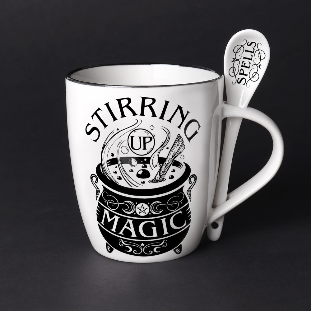 Alchemy Gothic Stirring up Magic, Mug & Spoon Set (ALMUG22)